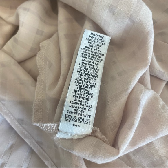 Calvin Klein Vintage Pink Blouse Cowl Neck checkered Pattern Fabric Top Size M - Picture 8 of 8